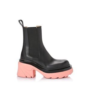NWT BOTTEGA VENETA Womens Black 2" Platform Toe Block Heel Leather Boots 38.5
